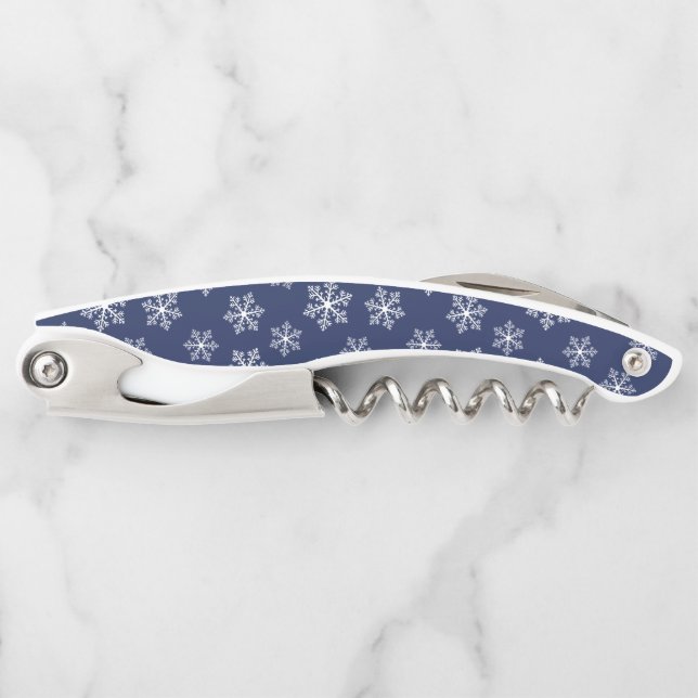 Navy Snowflake Corkschraube Kellnermesser (Vorderseite)