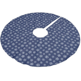 Navy Snowflake Tree Skirt Polyester Weihnachtsbaumdecke