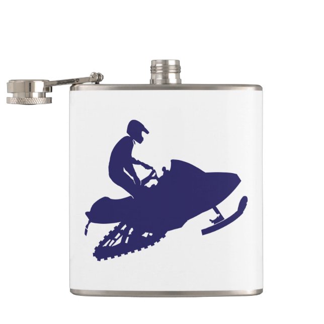 Navy-Snowmobiler Flachmann (Geöffnet)