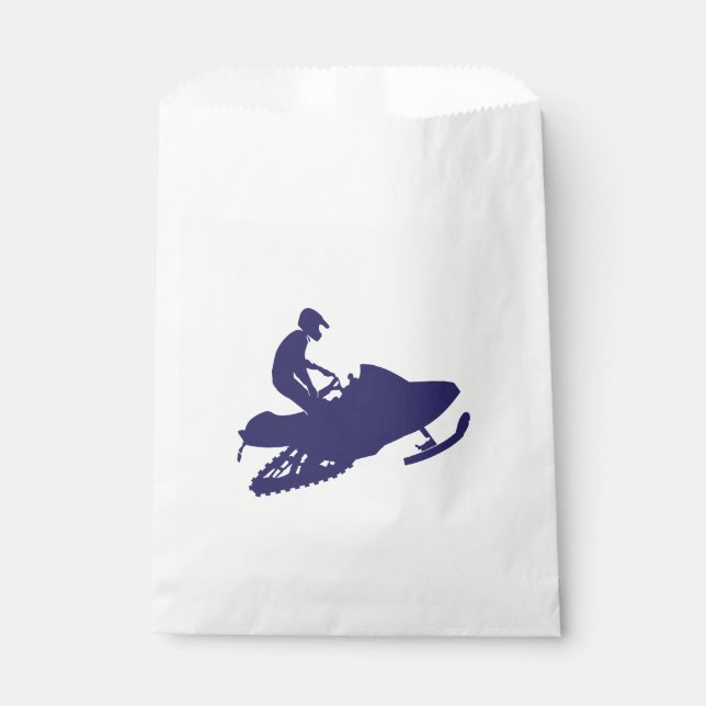 Navy-Snowmobiler Geschenktütchen (Vorderseite)