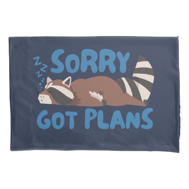 Navy Sorry Got Pläne Funny Raccoon Kissenbezug (Vorderseite)