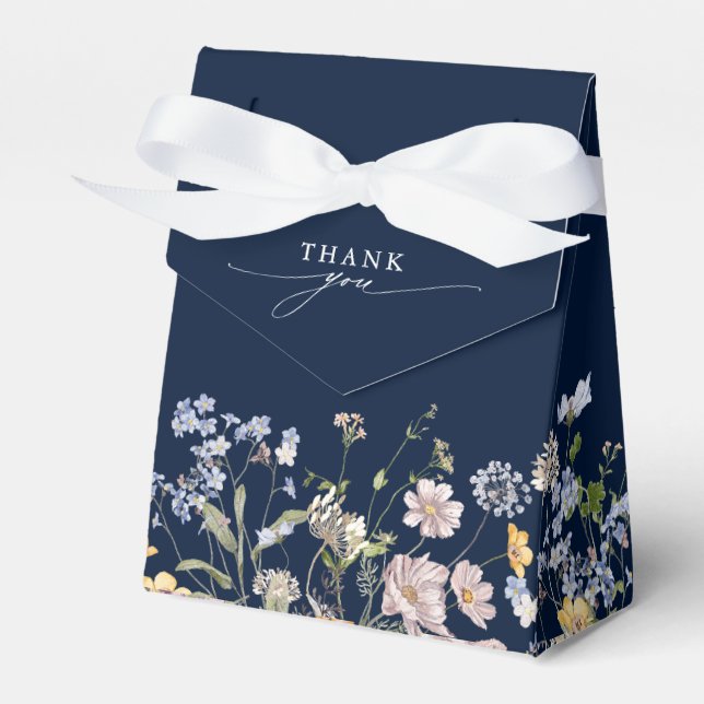Navy Spring Wildblume Meadow Brautparty Geschenkschachtel (Vorderseite)