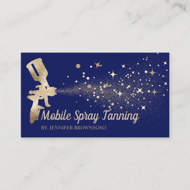 Navy Star Gold Mobile Body Paint Tan Spray Visitenkarte (Vorderseite)