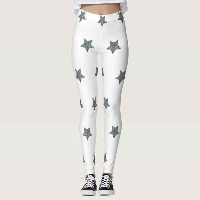 Navy-Star-Leggings-Active-wear Leggings (Vorderseite)