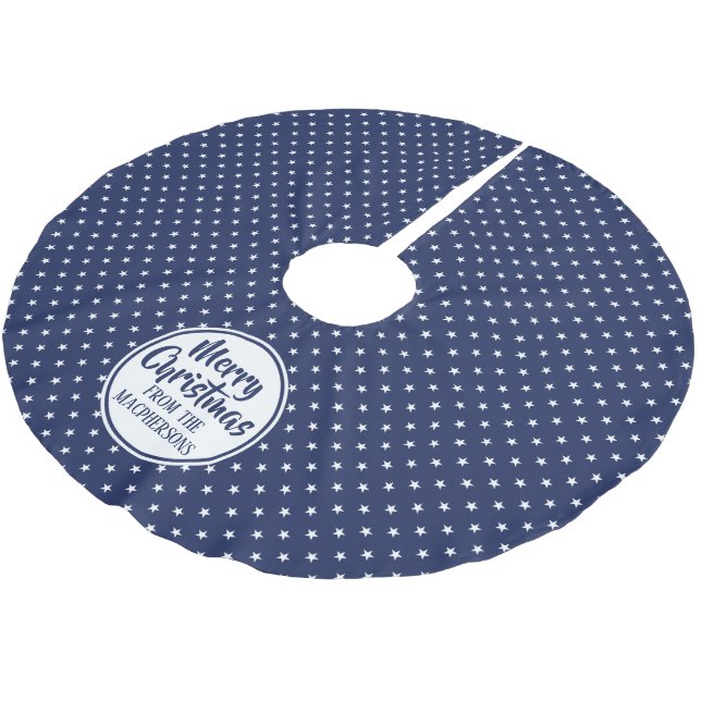 Navy Stars Weihnachtsbaumrock Polyester Weihnachtsbaumdecke (Schrägansicht)