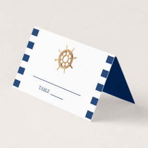 Navy Steering Wheel Nautical Wedding Platzkarte