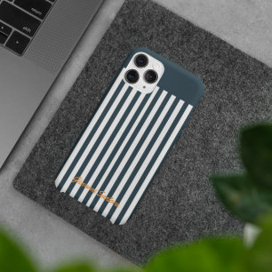 Navy-Streifen   Das moderne Monogramm für den Gent Case-Mate iPhone Hülle