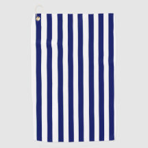 Navy Strip Golf Handtuch