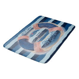 Navy Strip Willkommen an Bord Wave Life Buoy Badematte
