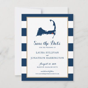 Navy Stripes Harwich Wequassett Cape Cod Hochzei Save The Date