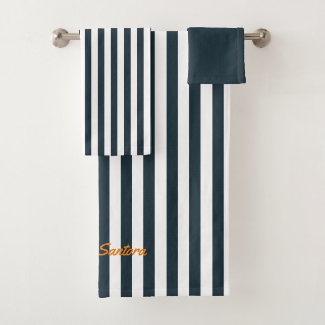 Navy Strips | Die Monografie des Modernen Gentlema Badhandtuch Set (Insitu)