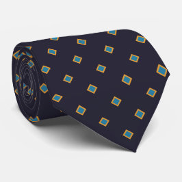 Navy Sun Sky Blue Diamond Polka Dot Pattern Krawatte
