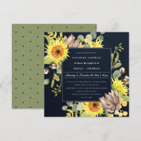 NAVY SUNFLOWER EUCALYPTUS FLORAL COUPLES SHOWER
