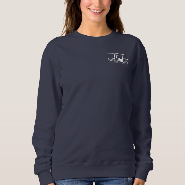 Navy-Sweatshirt mit weißem Logo Sweatshirt (Vorderseite)