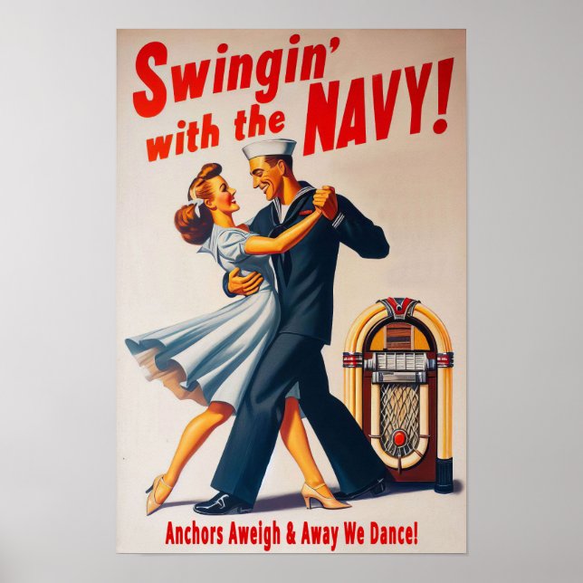 Navy Swing Dance Night Delight Poster (Vorne)