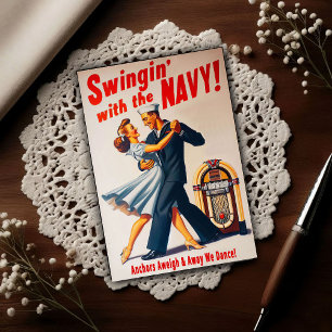 Navy Swing Tanz Nacht Delight Postkarte