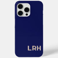 Navy-Tan-Minimalist-Monogramm-iPhone-Hülle