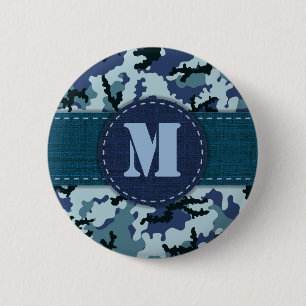 Navy-Tarnung Button