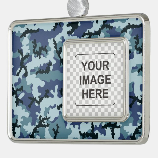 Navy-Tarnung Rahmen-Ornament Silber (Links)