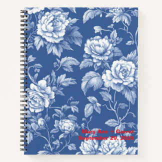 Navy Toile Notizbuch