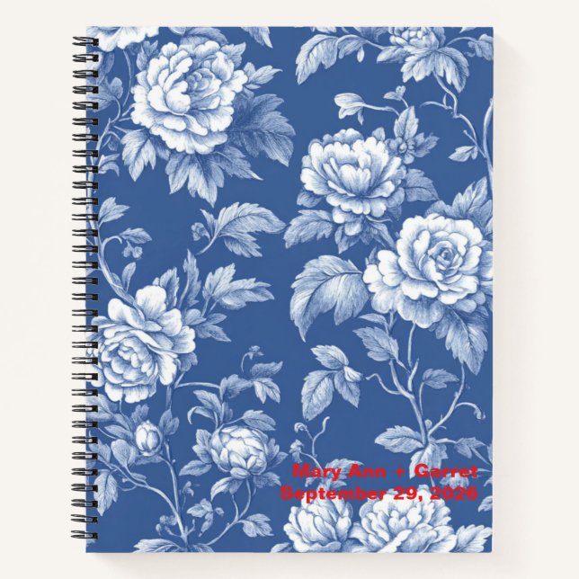 Navy Toile Notizbuch (Vorderseite)