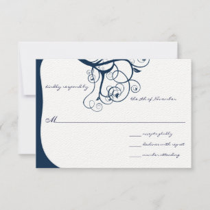 Navy Tree Wirbel Hochzeit RSVP Einladungen