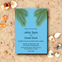 Navy Tropical Palm Blue Beach Hochzeit in Urlaubso