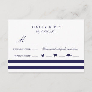 Navy UAWG & Menu RSVP Karte