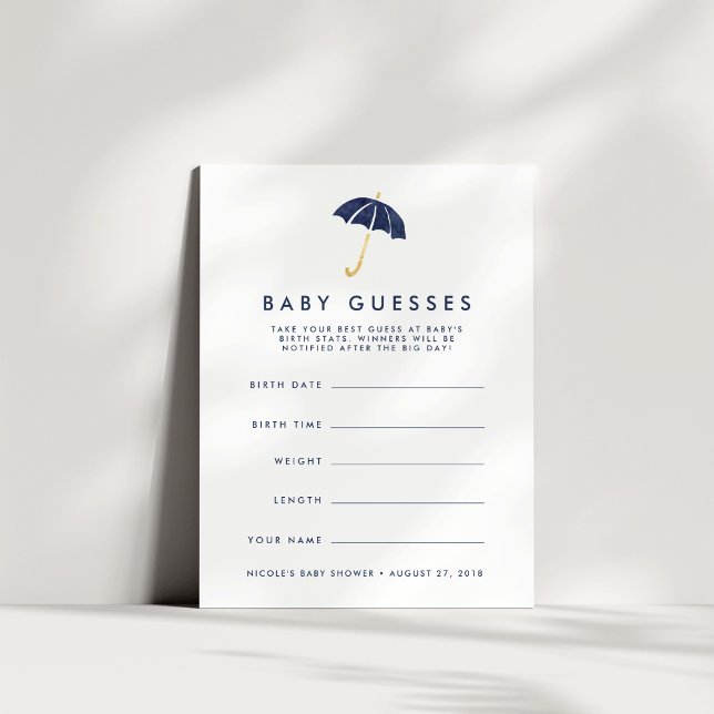 Navy Umbrella Baby Shooting Game Einladung (Von Creator hochgeladen)