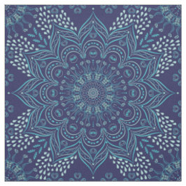 Navy und aquamarine Mandala-Muster Stoff