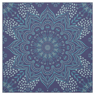 Navy und aquamarine Mandala-Muster Stoff