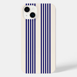 Navy und Beige fünf Streifen Muster iPhone 14 Plus Hülle