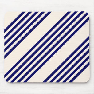 Navy und Beige fünf Streifen Muster Mousepad