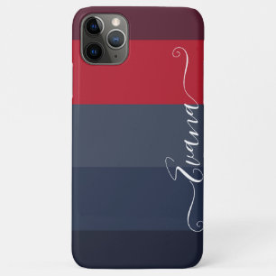 Navy- und Blau gestreifte Farbblock-Personalisieru Case-Mate iPhone Hülle