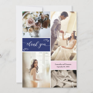 Navy und Blush Pink Script Danke Collage