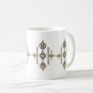 Navy- und Gold-Abstract-Symmetrie-Design KAFFEETAS Kaffeetasse