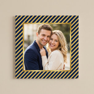 Navy- und Gold-Diagonalsstreifen-Fotobild Poster
