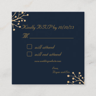 Navy und Gold Elegante Hochzeitskarte UAWG Begleitkarte