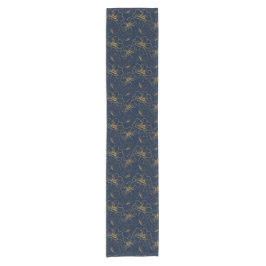 Navy und Gold Floral Table Runner Kurzer Tischläufer