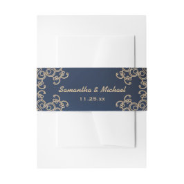 Navy und Gold Indianer Inspiriert Einladungsbanderole