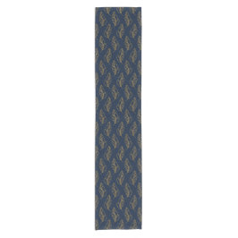 Navy und Gold Leaf Table Runner Kurzer Tischläufer