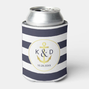 Navy und Gold Nautical Wedding Dosenkühler
