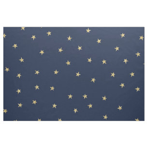 Navy und Gold Stars Custom Pima Cotton (54" Breite Stoff
