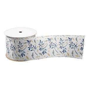 Navy und Gold Wasserfarben Satinband