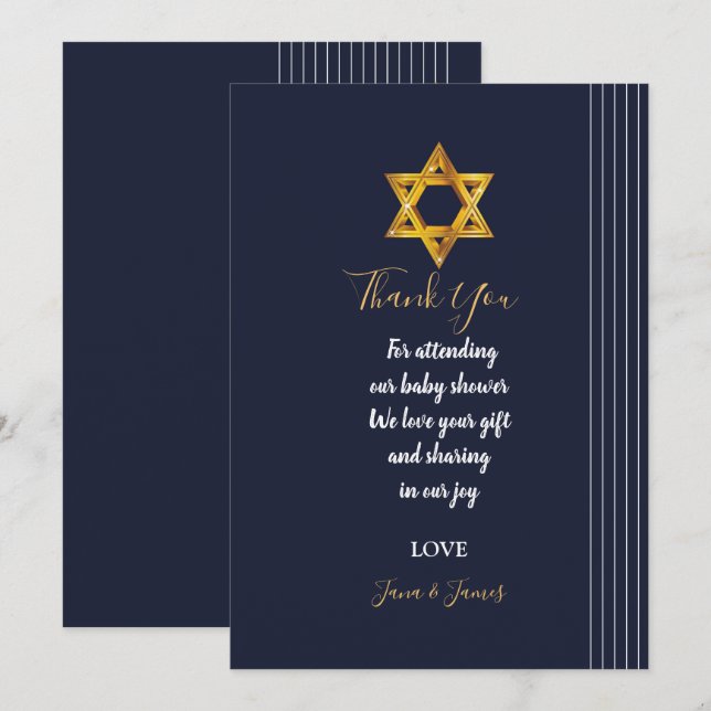 Navy und Golden Star von David danke Einladung (Vorne/Hinten)