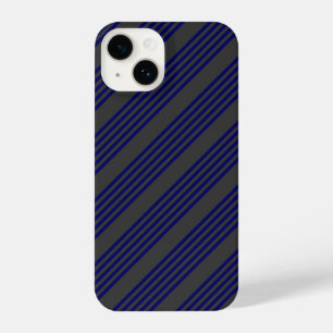 Navy und Holzkohle fünf Streifen Muster iPhone 14 Hülle