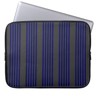 Navy und Holzkohle fünf Streifen Muster Laptopschutzhülle