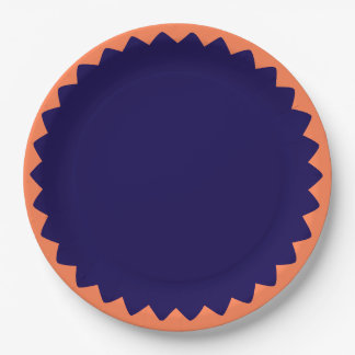 Navy- und Korallenplatte Pappteller