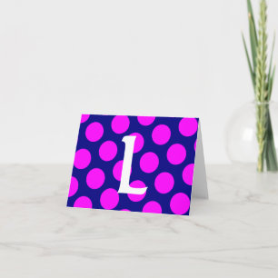 Navy und Magenta Punkte Monogramm