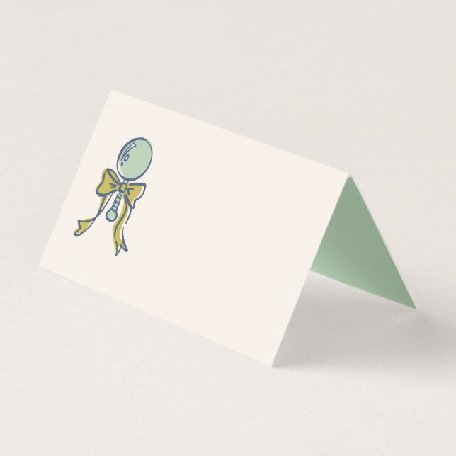 Navy und Mint Doodle Baby Rassel und Schleife Blan (Vorderseite)
